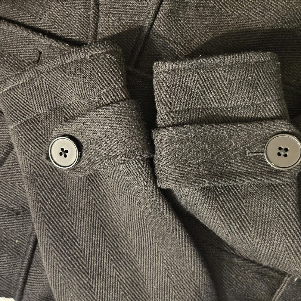 KR3W‎ Jacket Men's S Black Army Peacoat Full Zip Button Up Long Sleeve